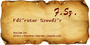 Fürster Szevér névjegykártya